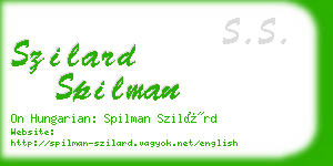 szilard spilman business card